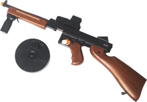 Modified Classic Tommygun Style Automatic Electric Gel Ball Blaster – Wood Grain Design, Extended 48 Foot Range, 7.4V Powerful, Outdoor Games & Toys for Age 14 