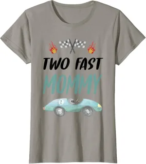 Mommy Mom 2nd Birthday Two Fast Race Car Second Bday Party T-Shirt