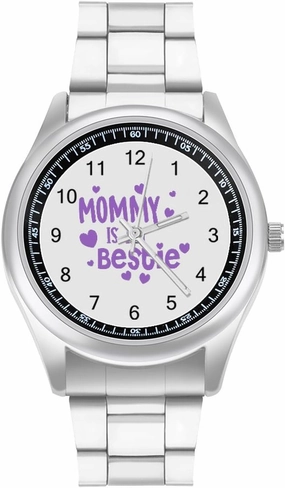 Mommy is My Bestie Casual Wrist Watches for Men Classic Business Dress Watch Big Face for Work Gym