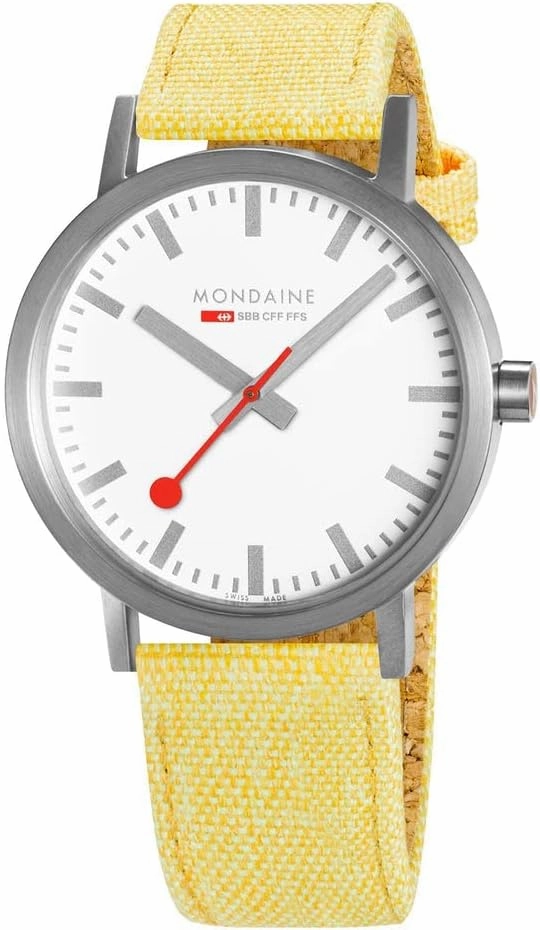 Mondaine Classic Official Swiss Railways Watch | White/Yellow