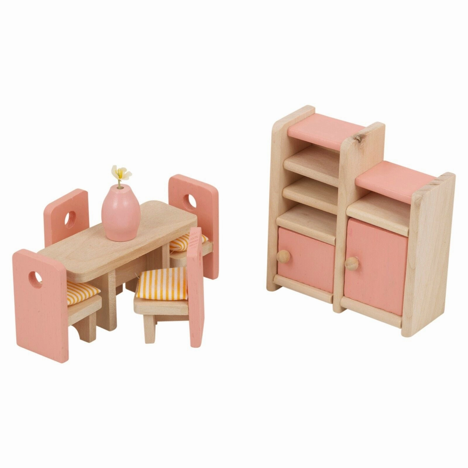 Montessori Dollhouse Furniture Sets| Natural & Pink | Choice of Room Sets