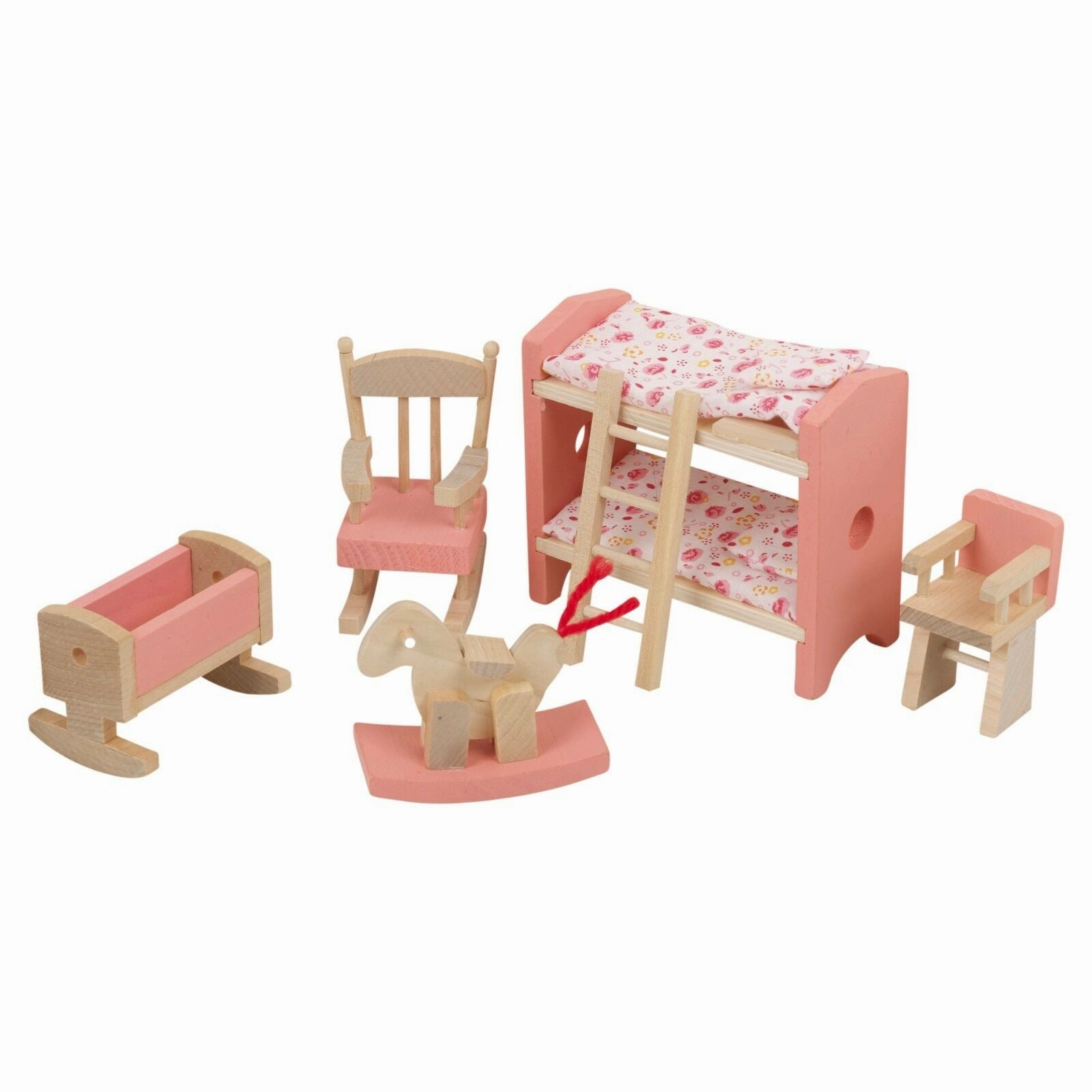 Montessori Dollhouse Furniture Sets| Natural & Pink | Choice of Room Sets