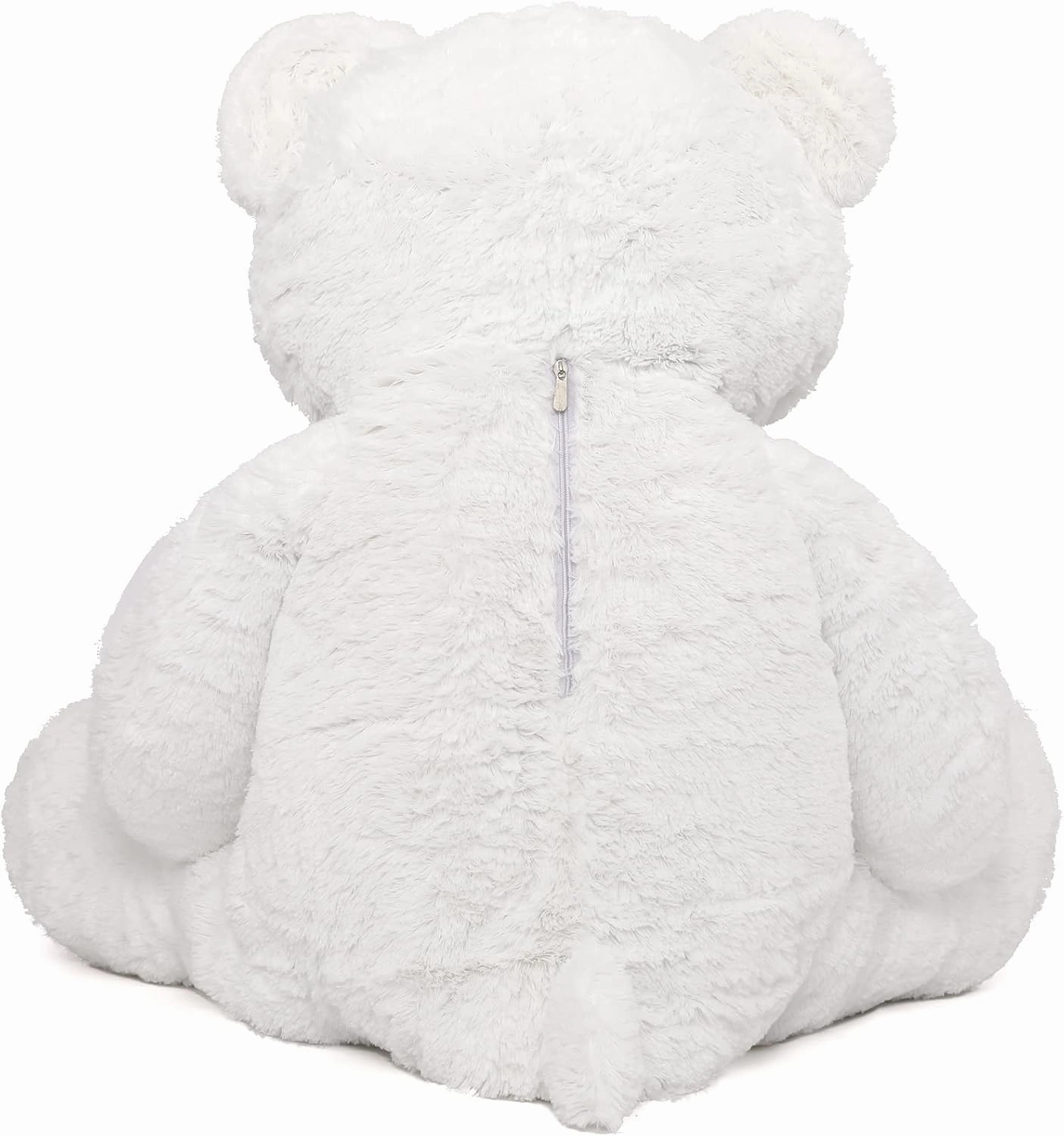 MorisMos 4 Feet Giant Teddy Bear Stuffed Animal, 47" Large White Teddy Bear Plush with Footprints and Big Bow, Valentines Christmas for Girlfriend, Wife, Girls, Baby Shower Decor