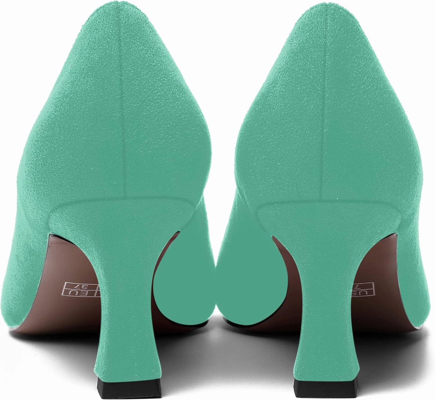 MOVINSTEPS Womens Cute Slip On Solid Round Toe Suede Dating Spool Mid Heel Pumps Shoes 2.5 Inch