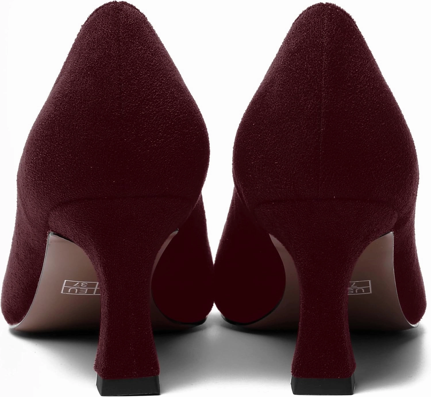 MOVINSTEPS Womens Cute Slip On Solid Round Toe Suede Dating Spool Mid Heel Pumps Shoes 2.5 Inch