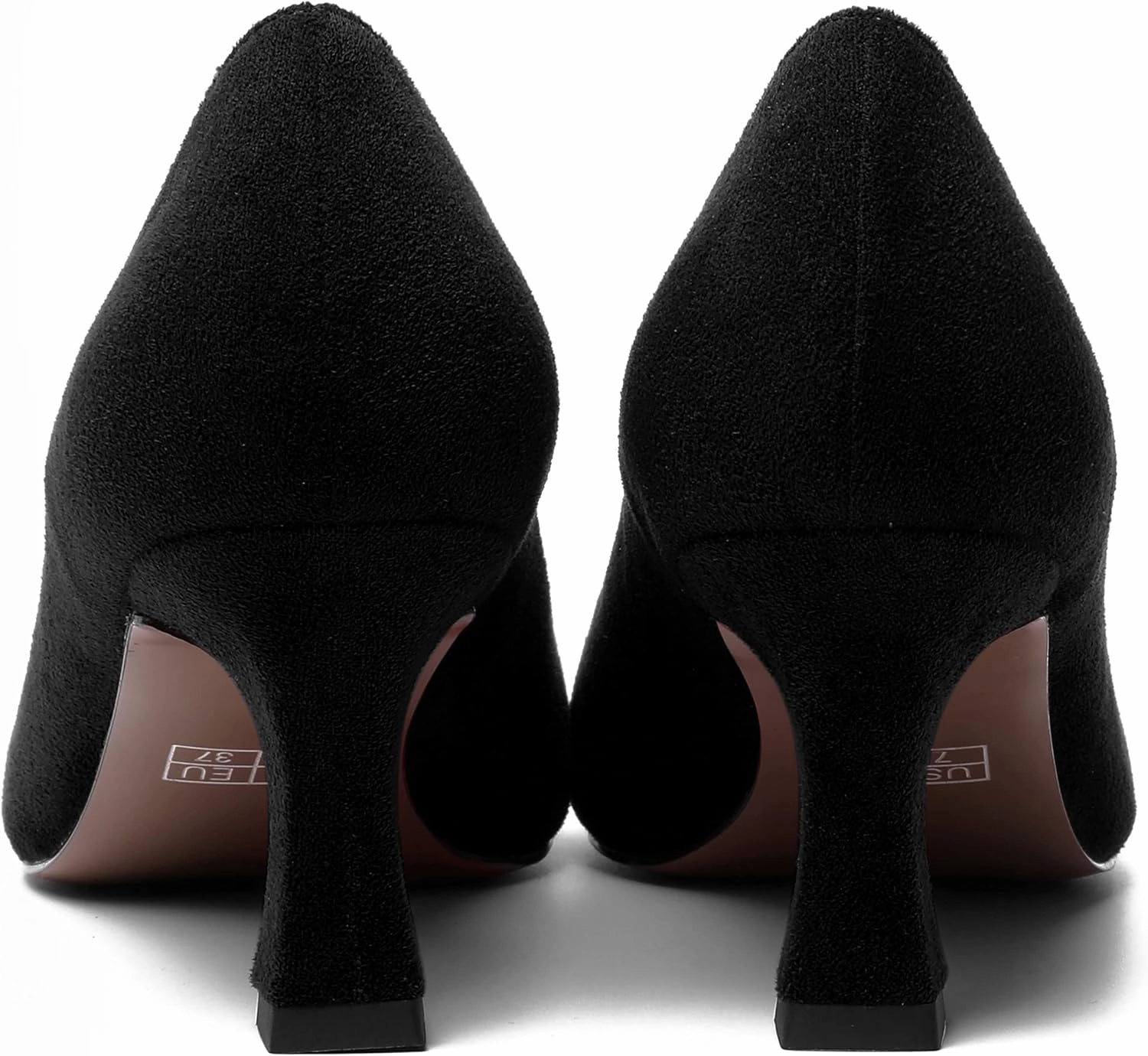 MOVINSTEPS Womens Cute Slip On Solid Round Toe Suede Dating Spool Mid Heel Pumps Shoes 2.5 Inch