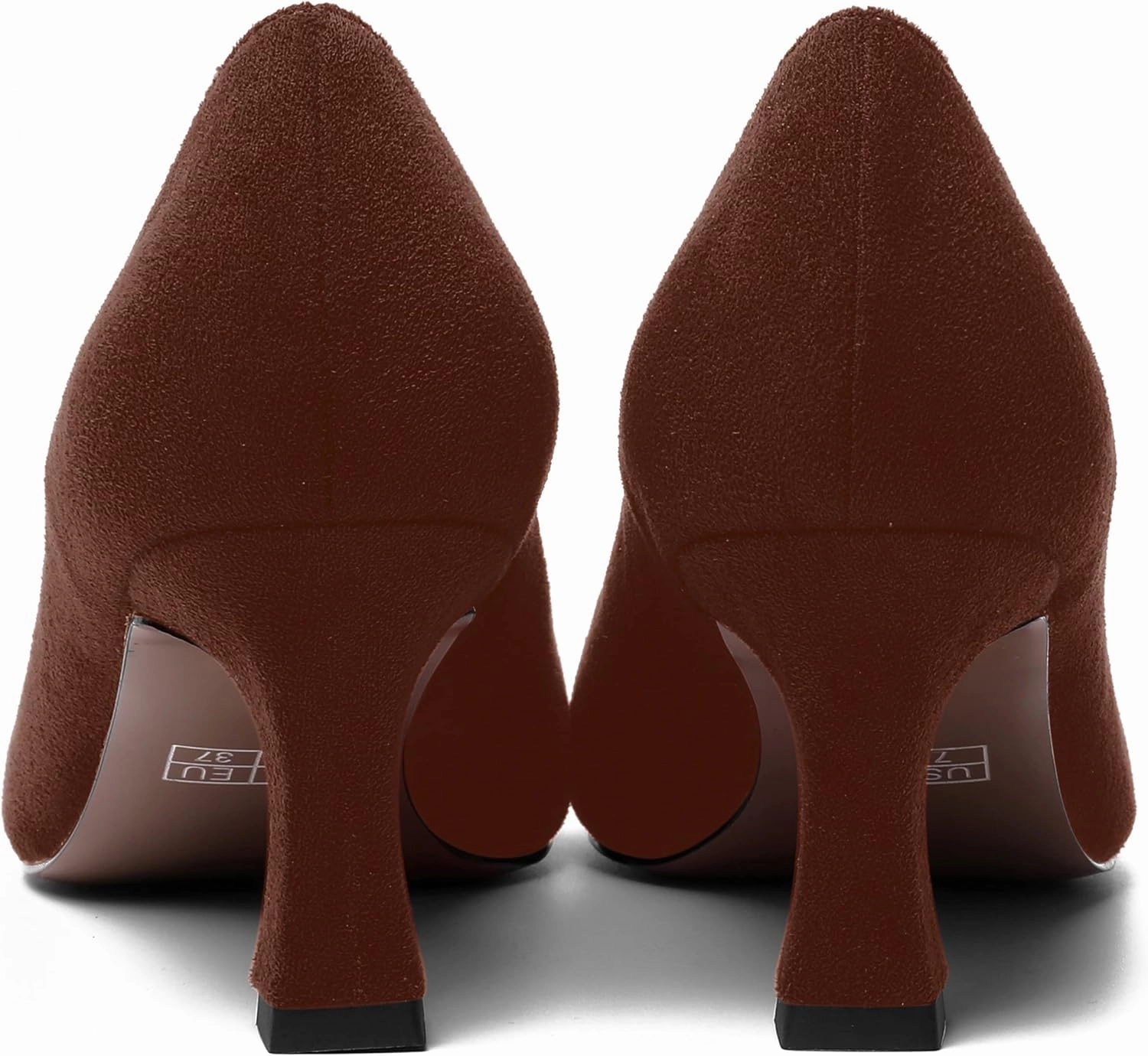 MOVINSTEPS Womens Cute Slip On Solid Round Toe Suede Dating Spool Mid Heel Pumps Shoes 2.5 Inch