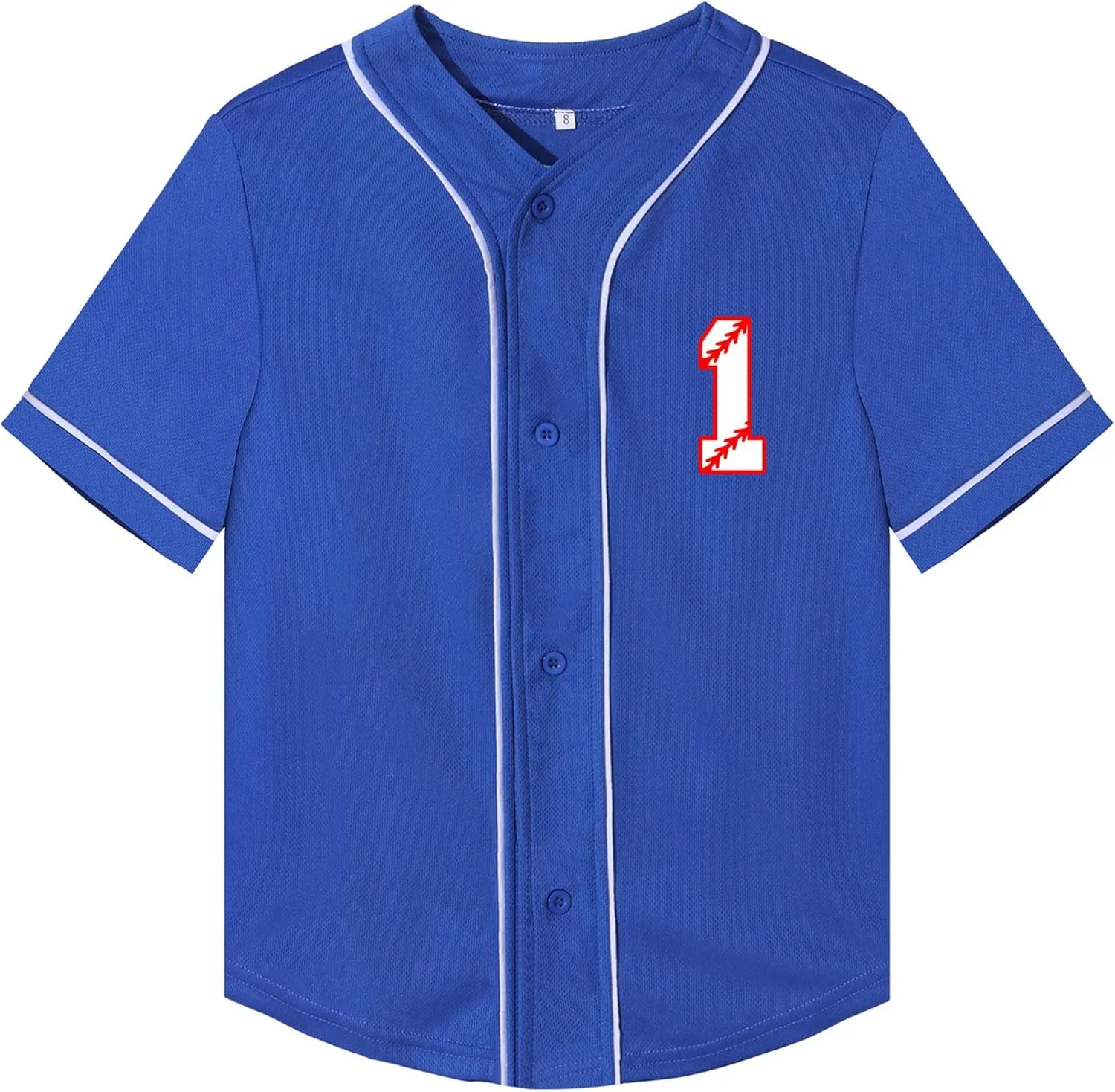 Mowbeat Baby Baseball Jersey 1 Year Old Birthday Shirt Short Sleeve Button Tee 1st Infant Toddler T Shirt