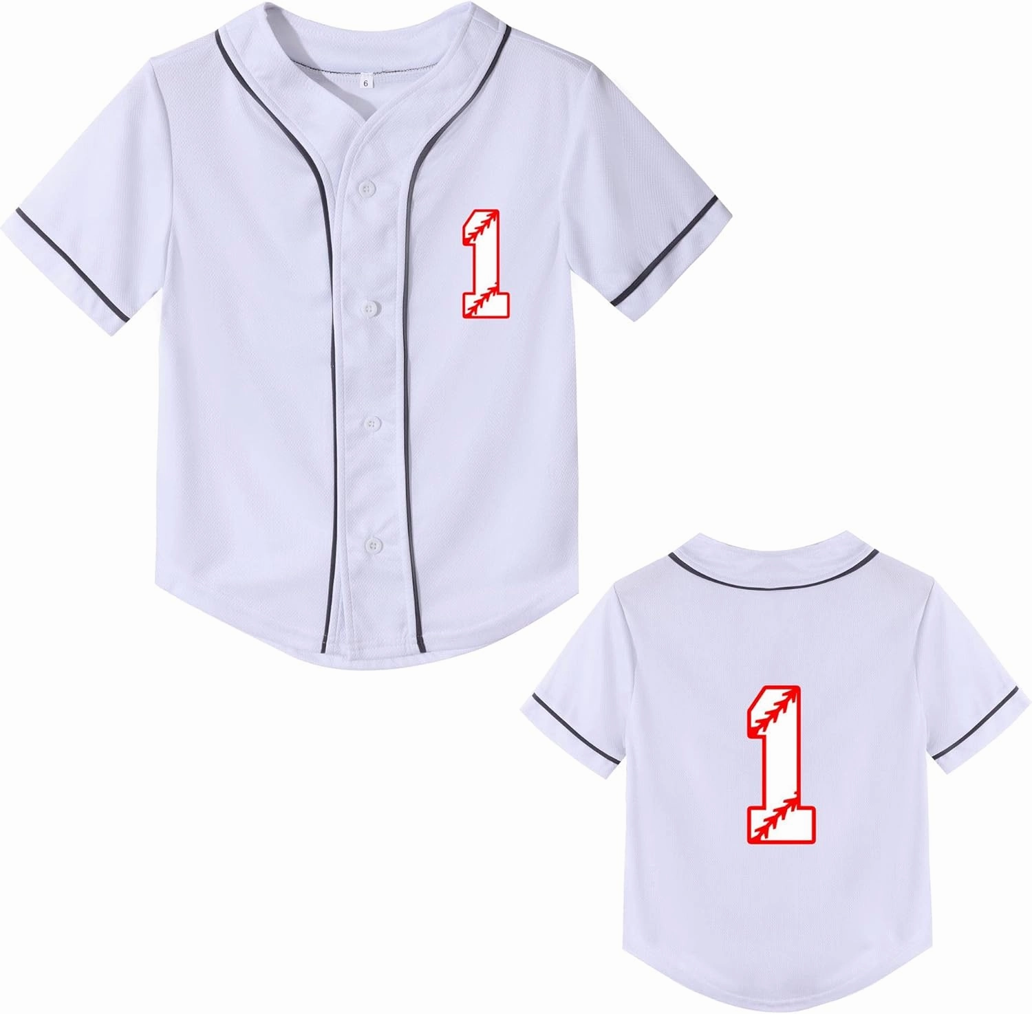 Mowbeat Baby Baseball Jersey 1 Year Old Birthday Shirt Short Sleeve Button Tee 1st Infant Toddler T Shirt