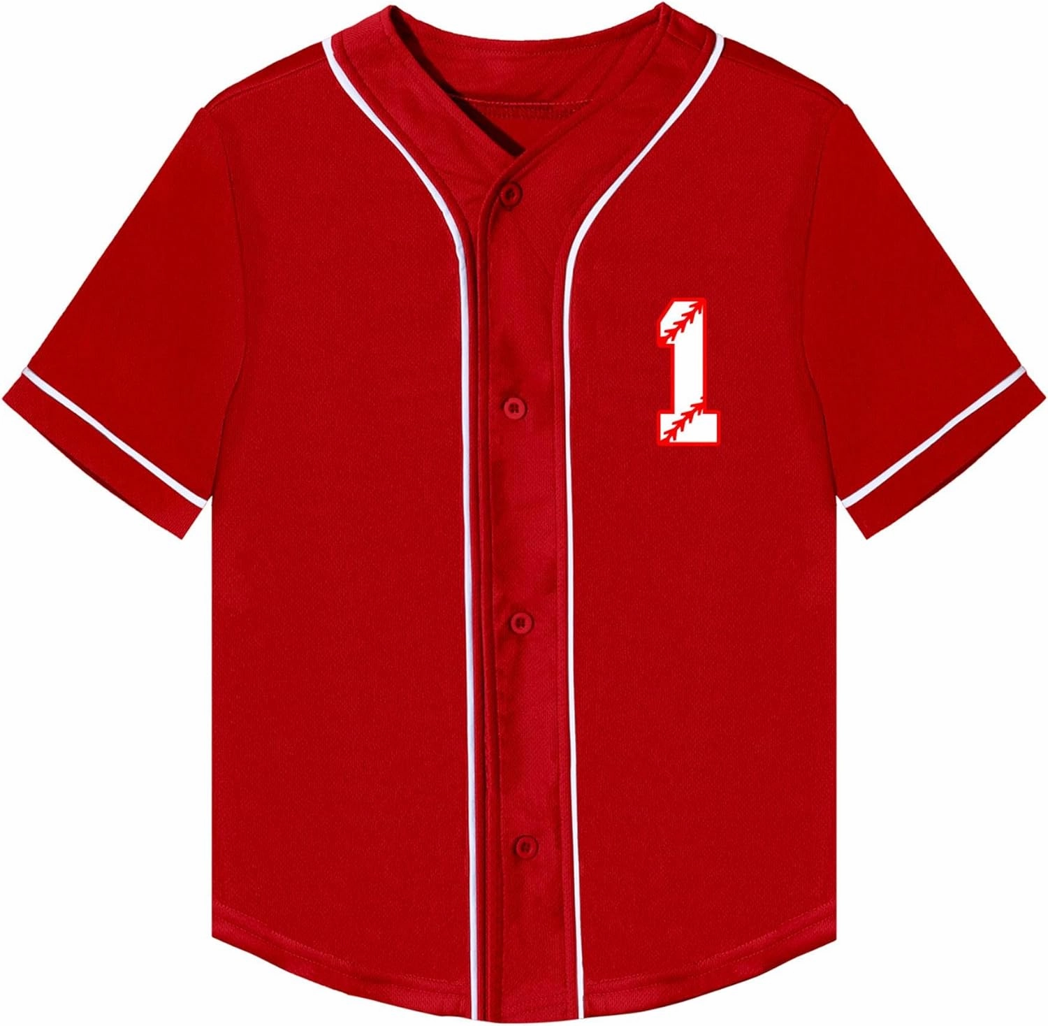 Mowbeat Baby Baseball Jersey 1 Year Old Birthday Shirt Short Sleeve Button Tee 1st Infant Toddler T Shirt
