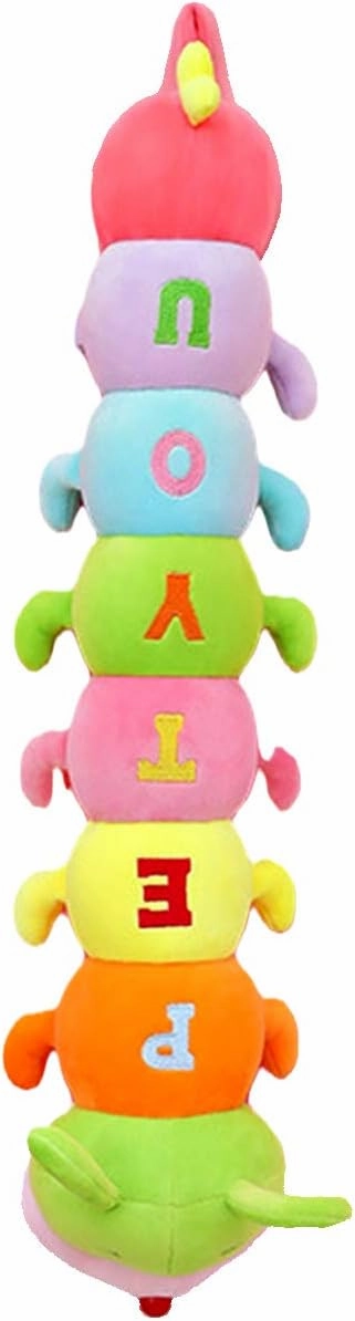 Multicolor Caterpillar Stuffed Animal Big Hugging Pillow Cute Plush Soft Pillow Doll,Giant Plush Toy,Gifts for Girl Boy Babies Birthday (51.8inch/130cm)