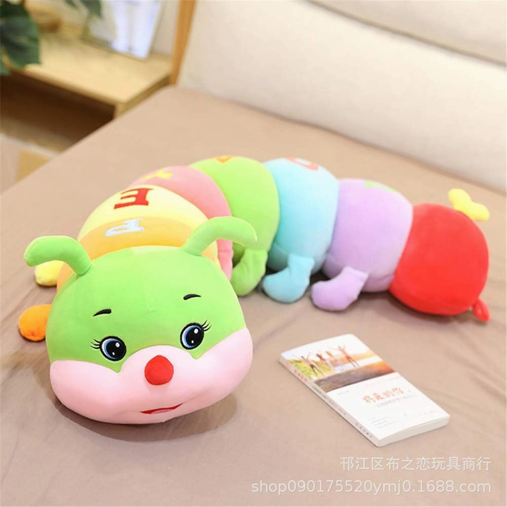 Multicolor Caterpillar Stuffed Animal Big Hugging Pillow Cute Plush Soft Pillow Doll,Giant Plush Toy,Gifts for Girl Boy Babies Birthday (51.8inch/130cm)
