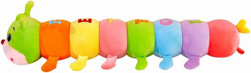 Multicolor Caterpillar Stuffed Animal Big Hugging Pillow Cute Plush Soft Pillow Doll,Giant Plush Toy,Gifts for Girl Boy Babies Birthday (51.8inch/130cm)