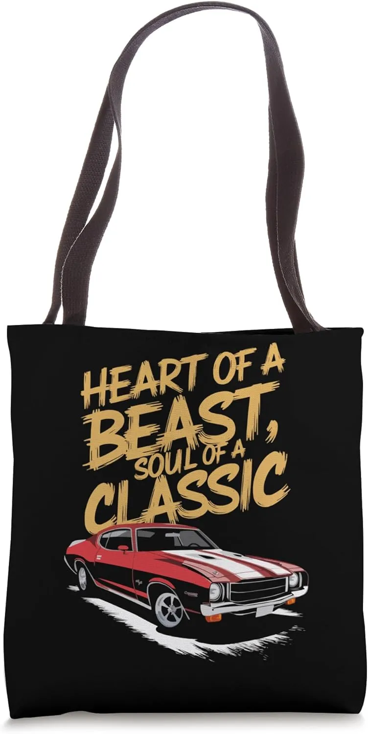 Muscle Car Lover Carguy Vintage Car Collector Automobile Tote Bag
