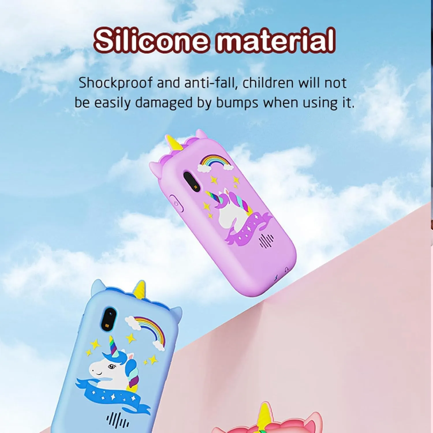 MyFirstPhone, Life Sparking Kids Phone, Touchscreen Life Sparking Toddler Phone,Kids Educational Smart Phone Toy with Camera, Drawing Pad, World Map, Bedtime Stories & Music (Dinosaur-Blue)