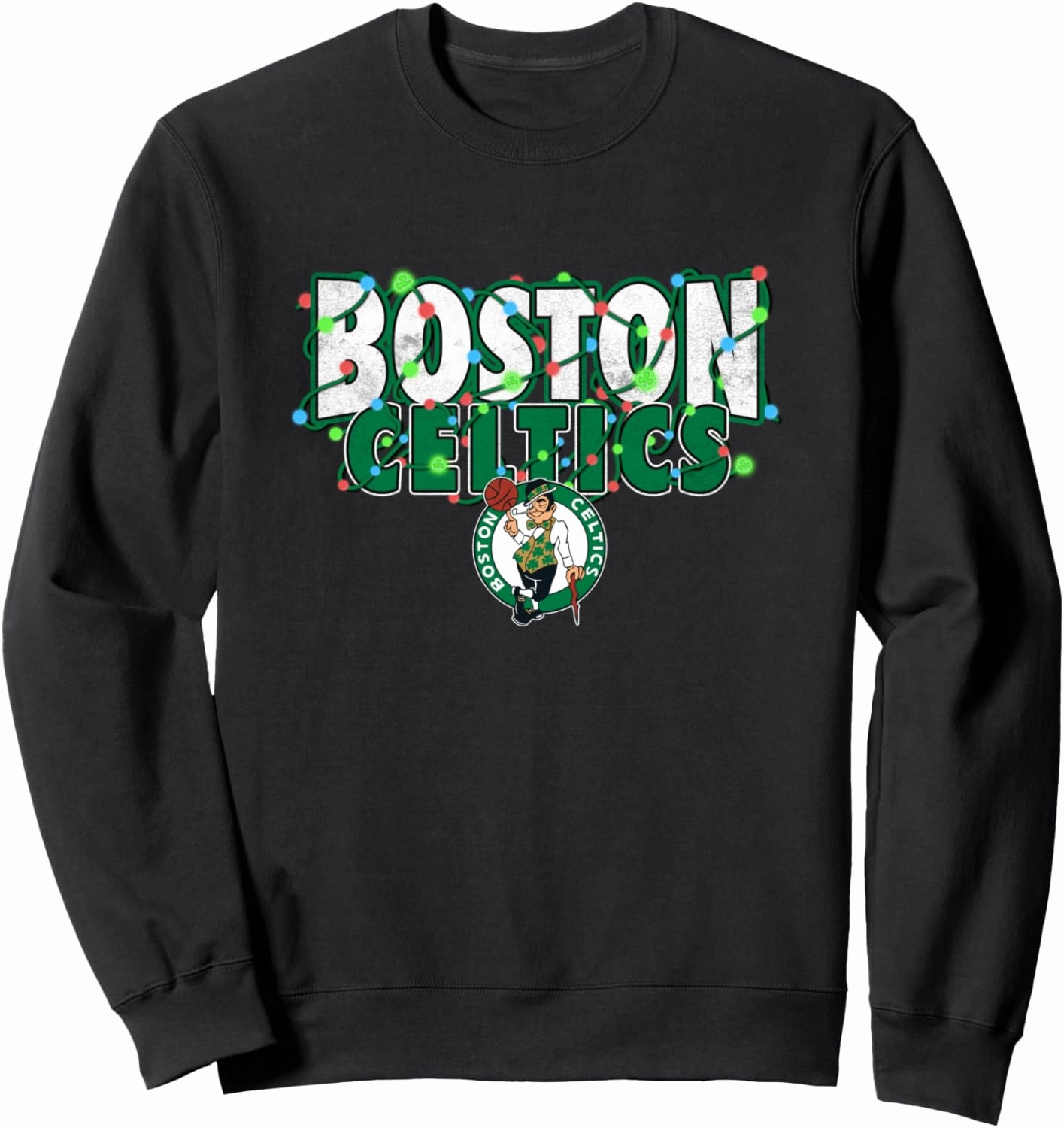 NBA Boston Celtics Christmas Lights Holiday Logo Sweatshirt