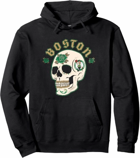 NBA Boston Celtics Halloween Floral Skull Pullover Hoodie