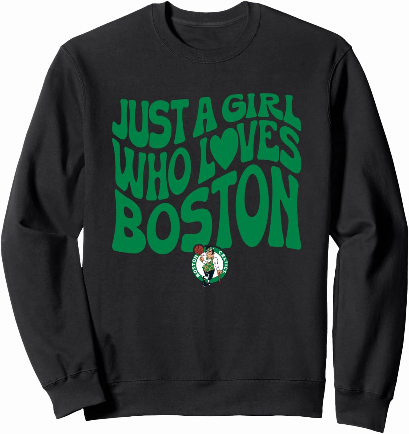 NBA Just A Girl Who Loves Boston Celtics Wavy Logo Sweatshirt