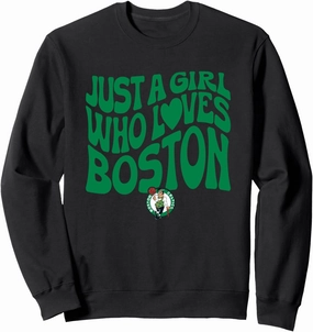 NBA Just A Girl Who Loves Boston Celtics Wavy Logo Sweatshirt