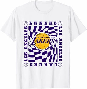 NBA Los Angeles Lakers Retro Checkerboard Wave T-Shirt