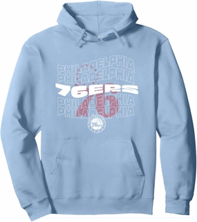 NBA Philadelphia 76ers Wave Outline Team Logo Pullover Hoodie