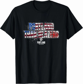NBA Portland Trail Blazers American Flag Distressed Paint T-Shirt