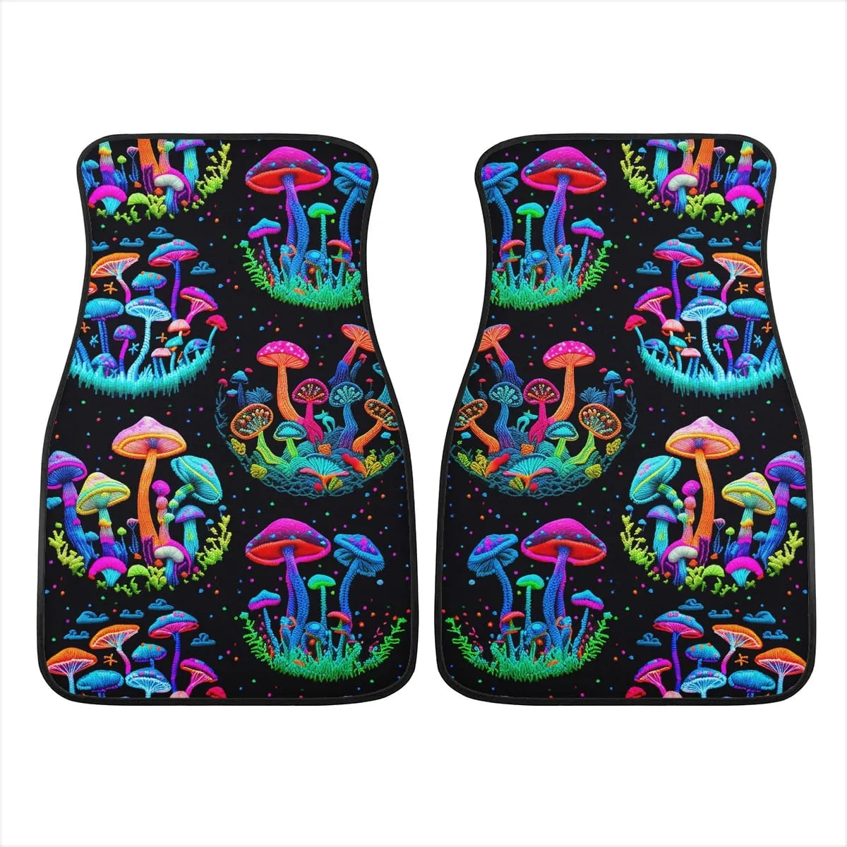 Neon Mushrooms Car Floor Mats