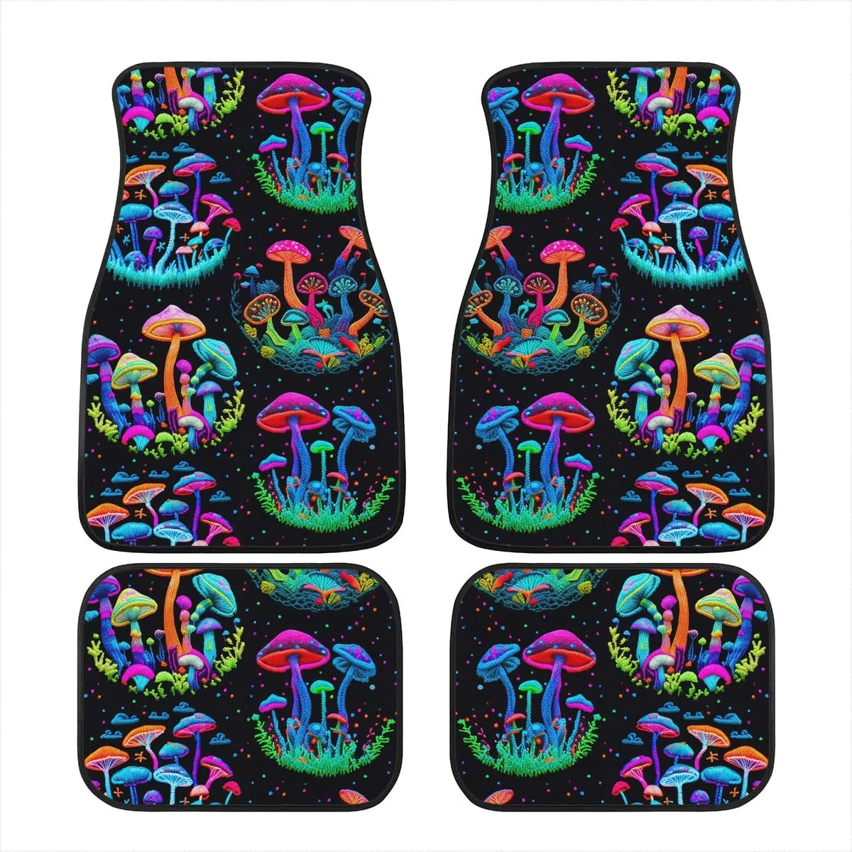 Neon Mushrooms Car Floor Mats