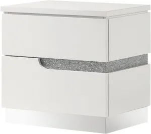 New Classic Furniture Paradox Wood 2-Drawer Nightstand, White