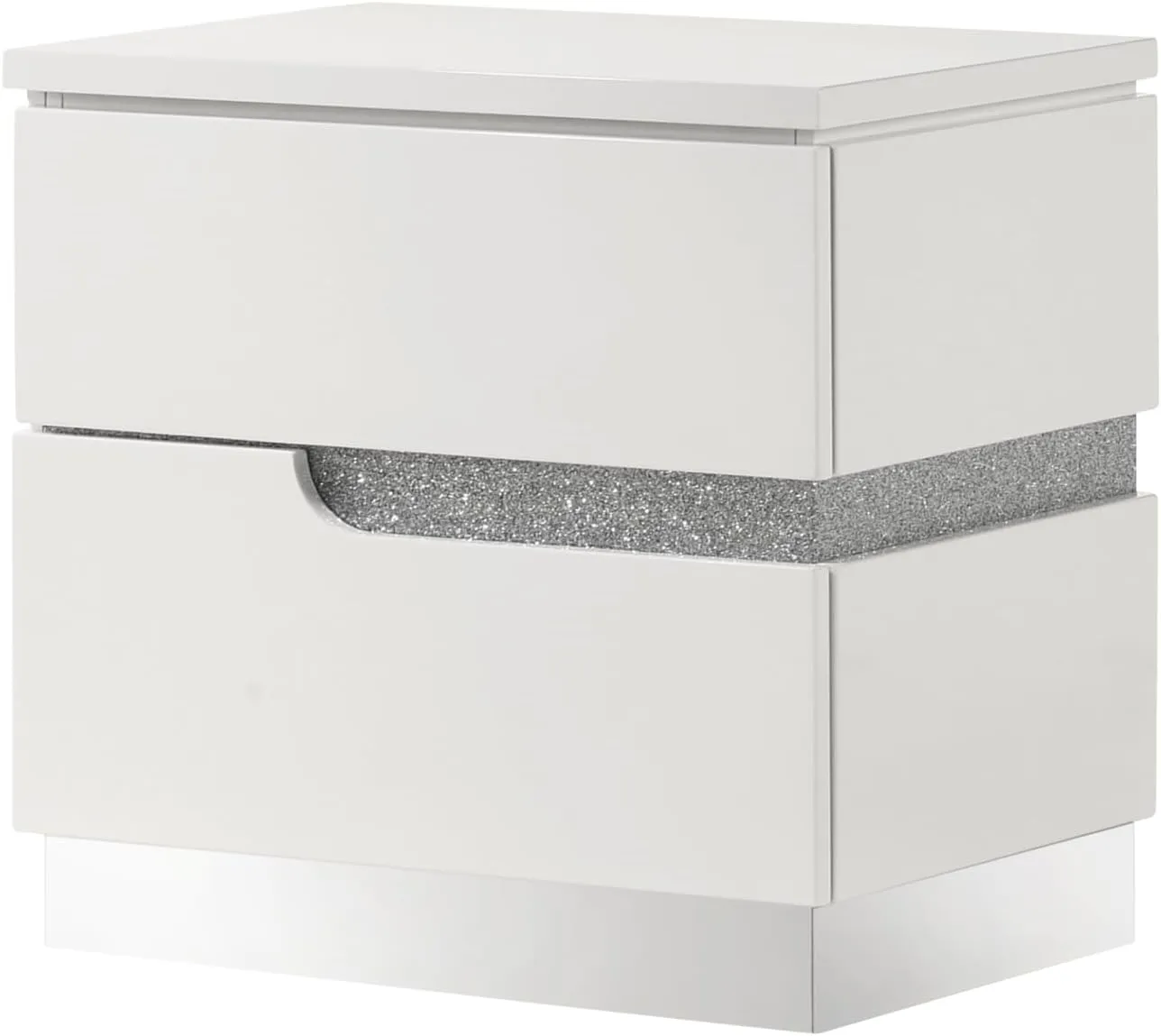 New Classic Furniture Paradox Wood 2-Drawer Nightstand, White