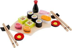 New Classic Toys Wooden Sushi Set - Pretend Play Toy for Kids Cooking Simulation Educational Toys and Color Perception Toy for Preschool Age Toddlers Boys Girls