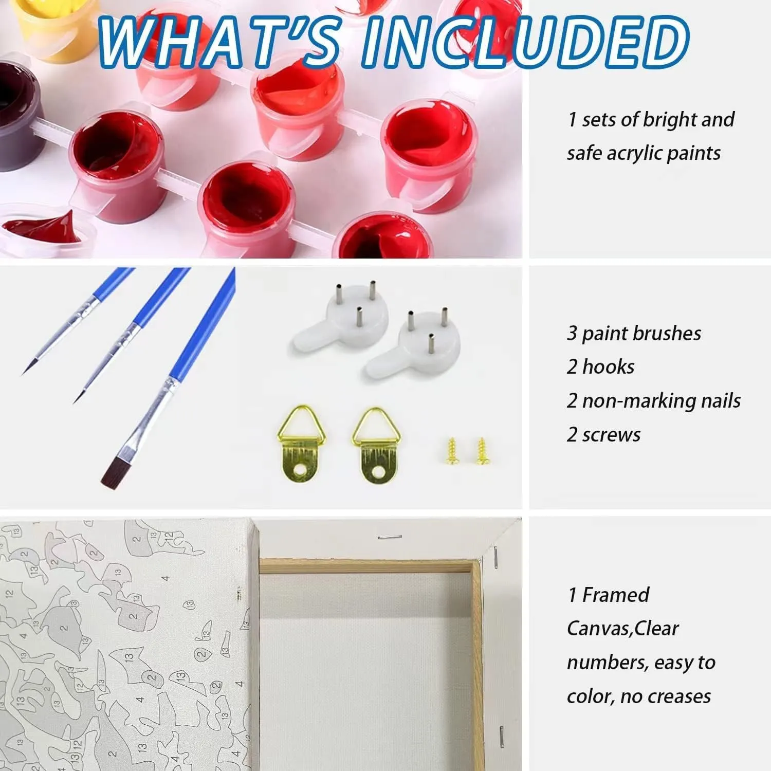 Newsight Paint by Numbers for Adults & Kids & Beginners DIY Acrylic Painting Gift Kits (Framed Cute Dog, 12" Wx16 L)