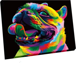 Newsight Paint by Numbers for Adults & Kids & Beginners DIY Acrylic Painting Gift Kits (Framed Cute Dog, 12" Wx16 L)