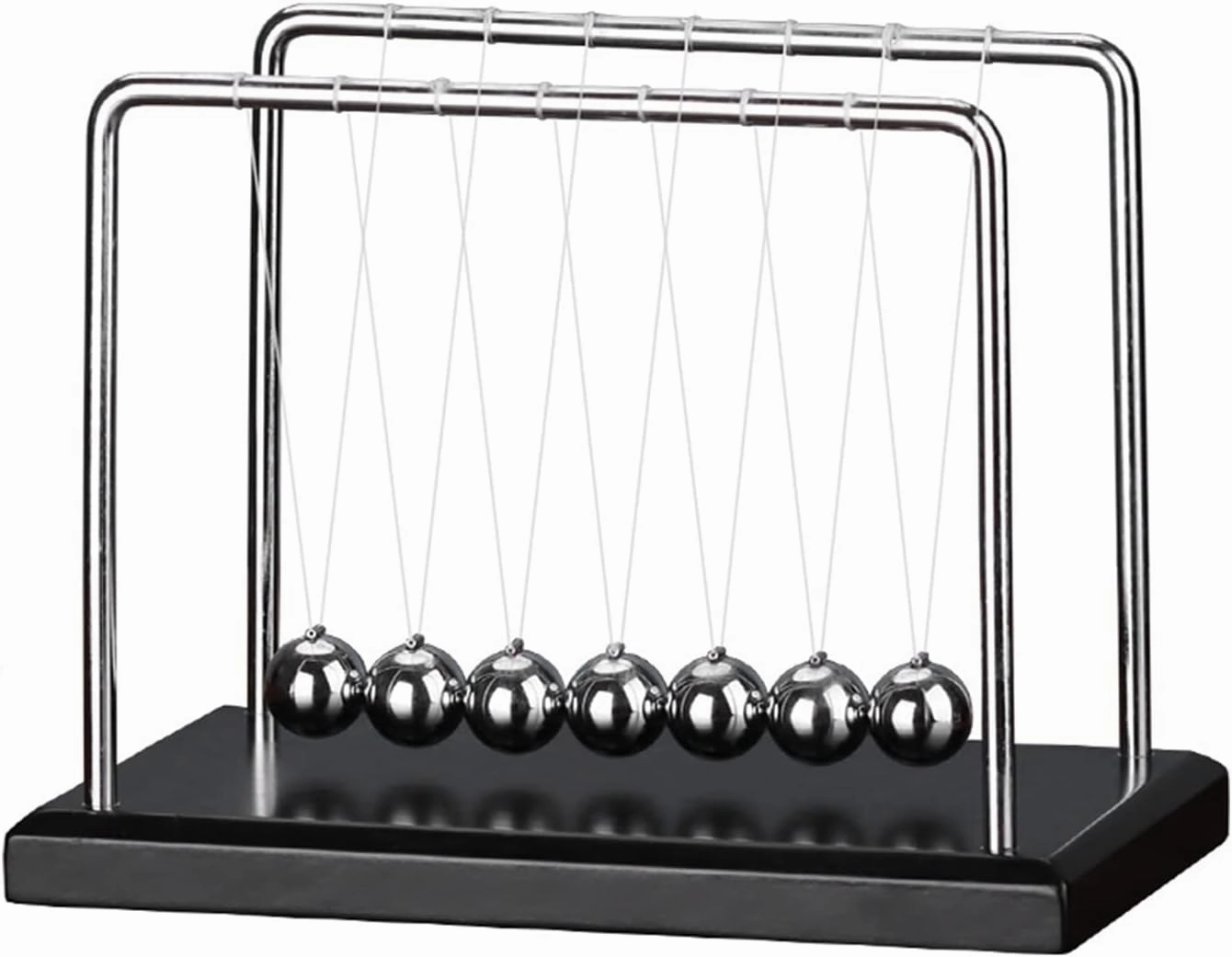 Newton's Cradle with 7balls 9inch Wooden Base Balance Ball Office Decoration