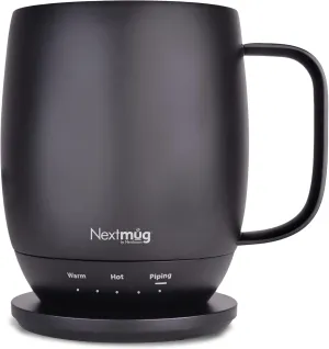 Nextmug - Temperature-Controlled, Self-Heating Coffee Mug (14 oz.) (Black)