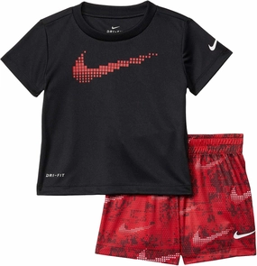 Nike Boy's Dri-FIT Dominate Graphic T-Shirt and Shorts Two-Piece Set (Little Kids) University Red 7 Little Kid