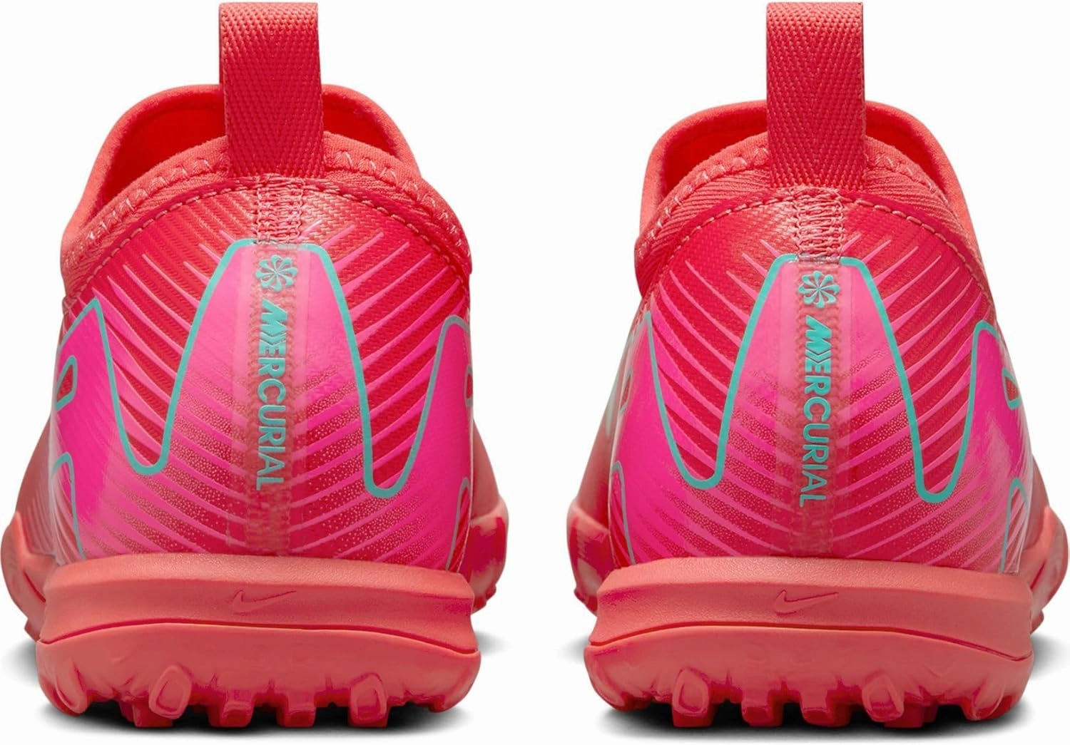Nike Jr. Mercurial Vapor 16 Academy Little/Big Kids' TF Low-Top Soccer Shoes (FQ8284-800, Ember Glow/Aurora Green)