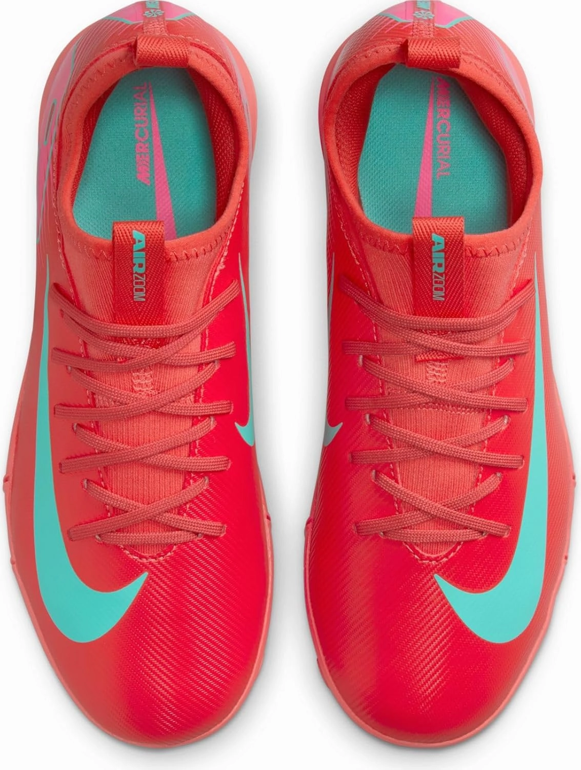 Nike Jr. Mercurial Vapor 16 Academy Little/Big Kids' TF Low-Top Soccer Shoes (FQ8284-800, Ember Glow/Aurora Green)