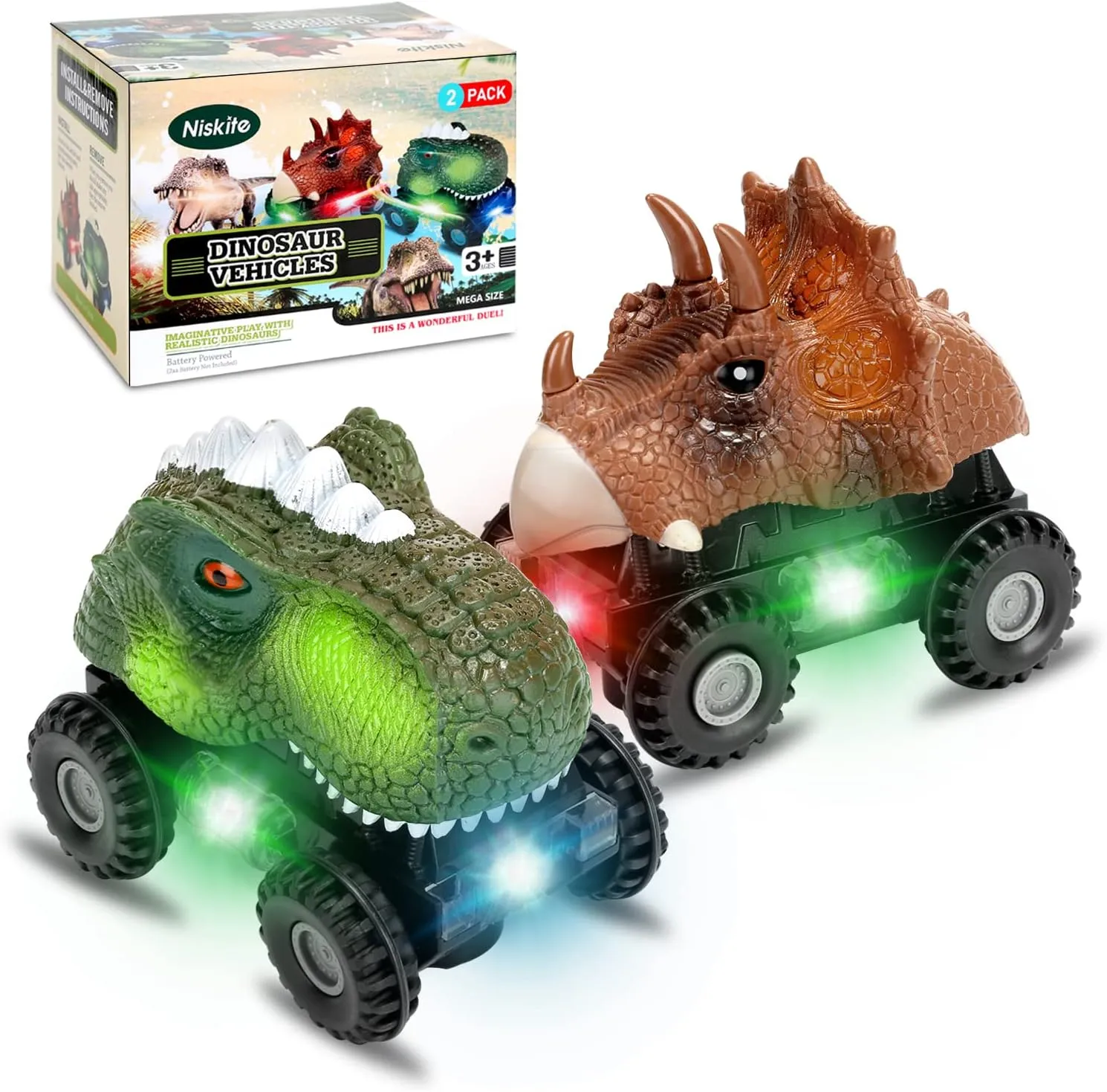 Niskite Dinosaur Car Toys for Toddler Kids: Dinosaur Toys for Kids 3-5 - Toys for 2 3 4 Year Old Boy Birthday Gift Ideas