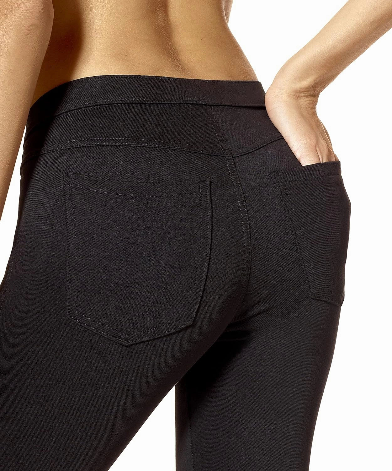 No Nonsense Women's Classic Denim Capri Leggings with Pockets, Comfortable Stretch Pull on Pants