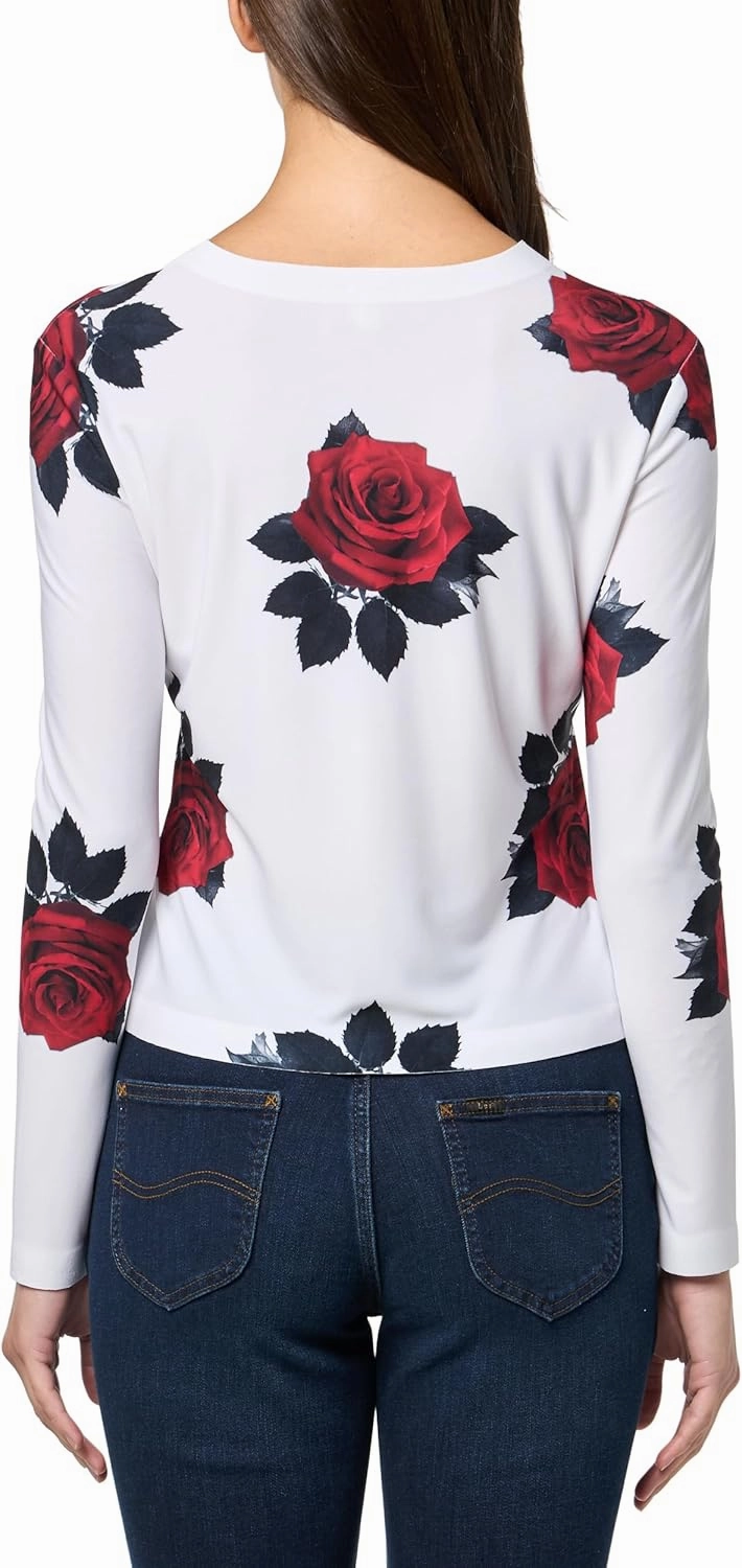 Norma Kamali Women's Long Sleeve Crew Top Short