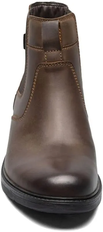 Nunn Bush Men's 1912 Plain Toe Chelsea Leather Pull on Boot with Scotchguard Defender