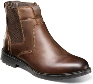 Nunn Bush Men's 1912 Plain Toe Chelsea Leather Pull on Boot with Scotchguard Defender