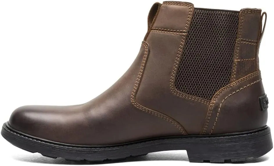 Nunn Bush Men's 1912 Plain Toe Chelsea Leather Pull on Boot with Scotchguard Defender