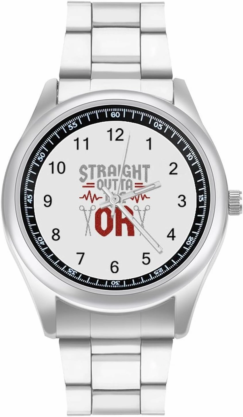 Nurse Straight Outta The OR Casual Wrist Watches for Men Classic Business Dress Watch Big Face for Work Gym