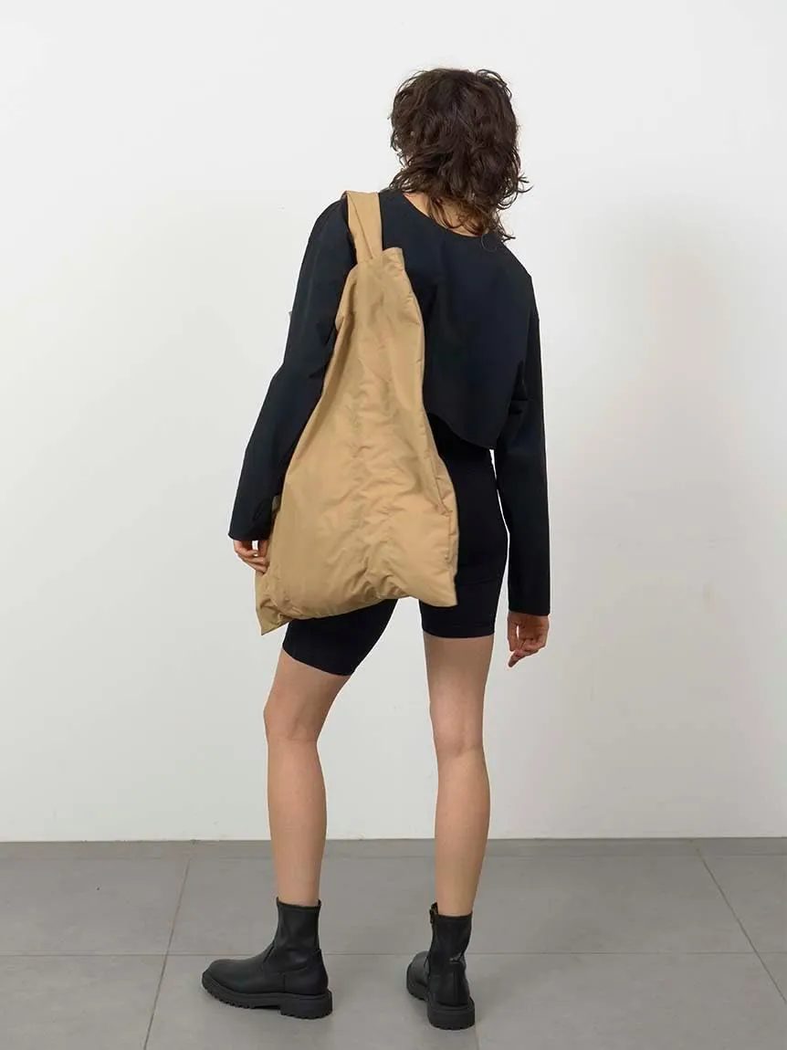 Nylon Ruched Tote Bag