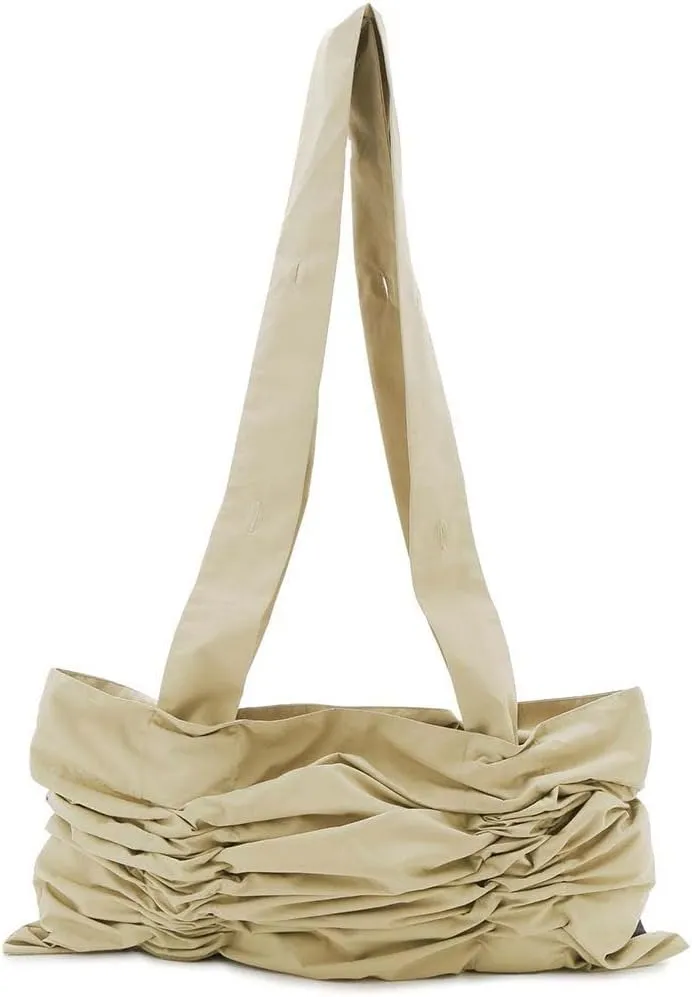 Nylon Ruched Tote Bag