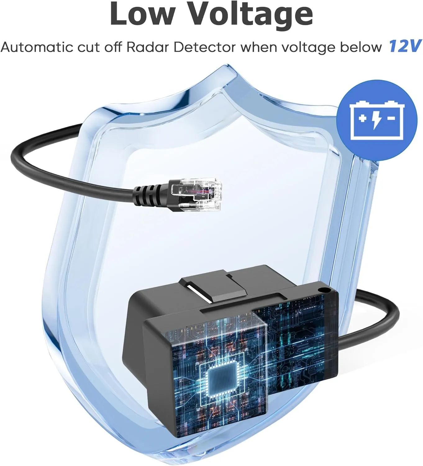 OBD Radar Detector Power Cable,OBD to RJ11 Radar Detector Cable,OBDII Radar Detector Charger Cable,Compatible with Escort MAX 360 Passport Unide R1/R3 Beltronics Radenso XP etc Radar Detector