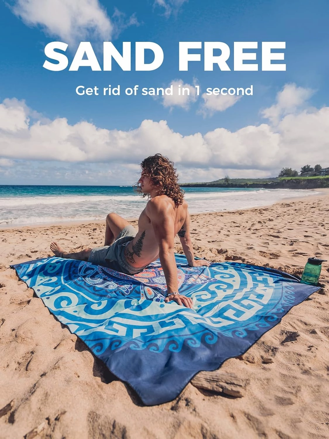 OCOOPA Microfiber Beach Towel Fast Drying, Extra Large 71" x 32" Sand Free Beach Towel Super Lightweight Towels for Swimming Pool, Camping, Picnic, Yoga Gym Sports