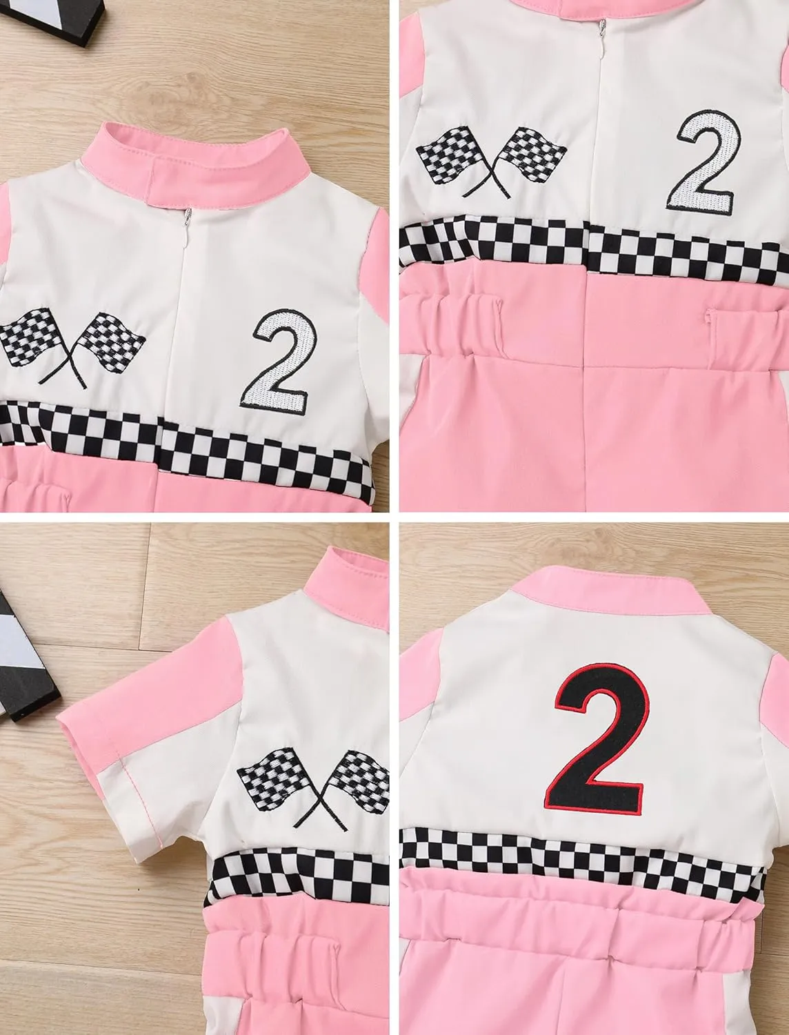 ODOLDI Kids Boys Girls 1st 2nd Birthday Race Car Driver Short Sleeve Romper Jumpsuit Racer Costume